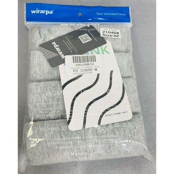 wirarpa 4 pack High Waist Full Coverage Cotton Briefs Underwear Gray Medium - Picture 4 of 13